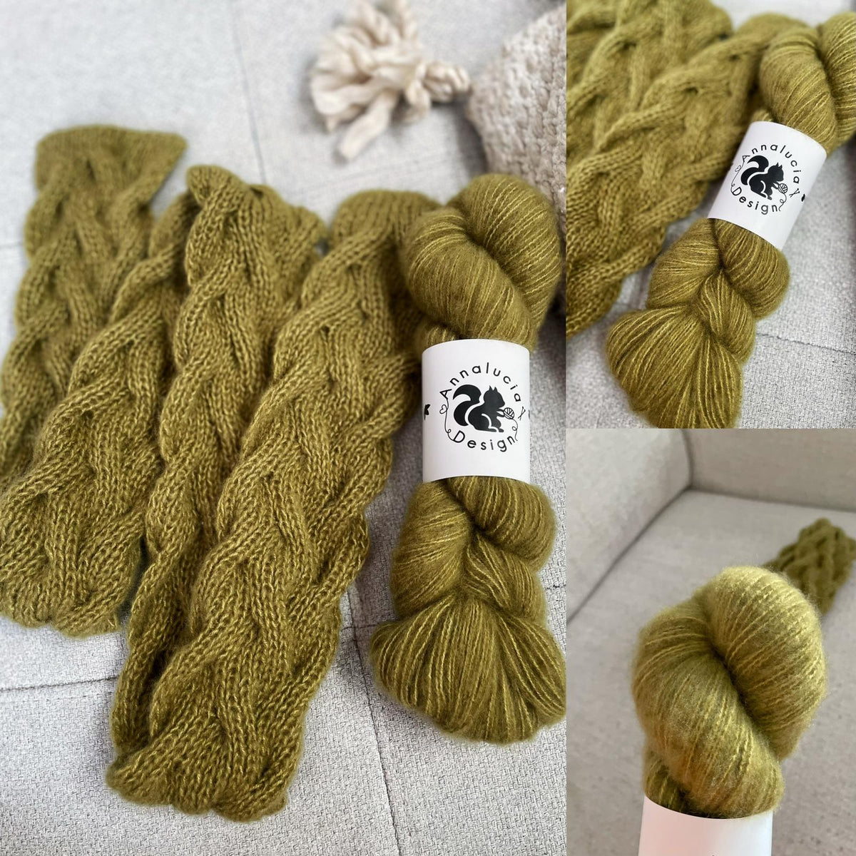 Brushed Cashmere Silk Olive Green
