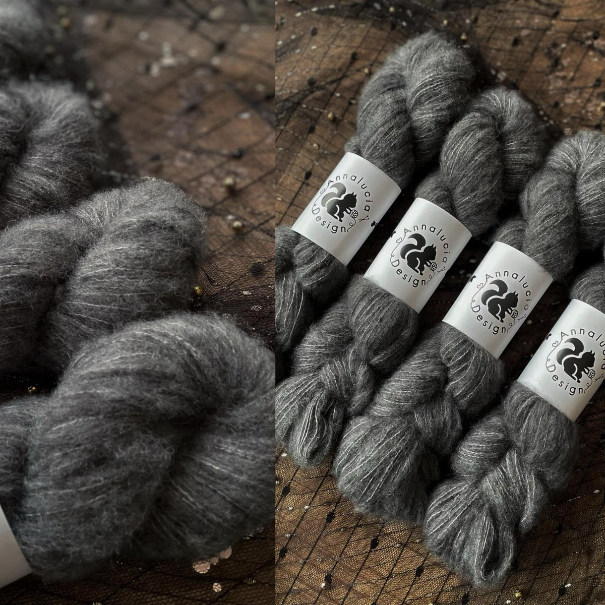 Brushed Cashmere Silk Charcoal Grey
